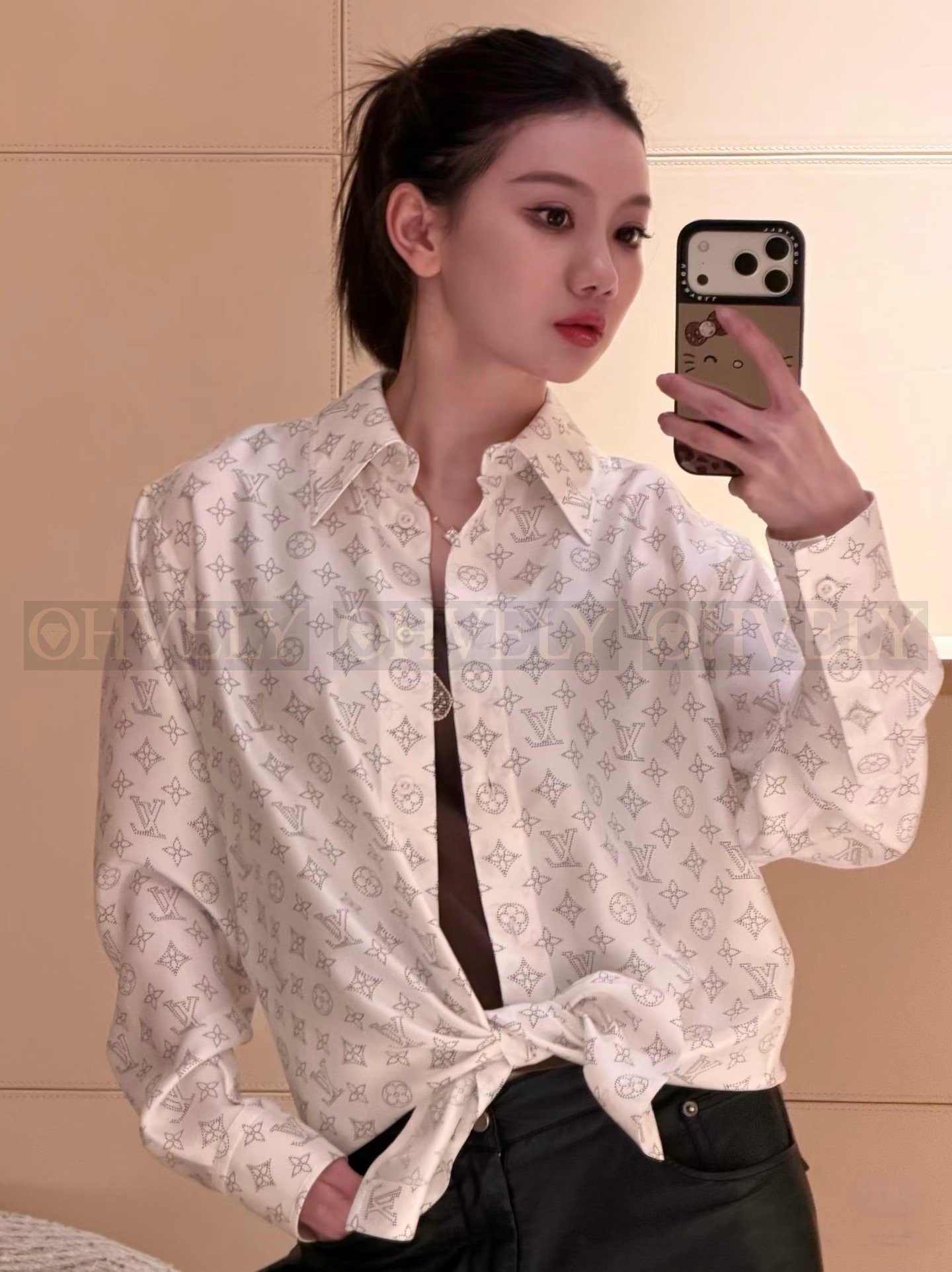 【 ZP버전 】LV 프리폴 신상 자카드 모노그램 실크 셔츠 상품 썸네일