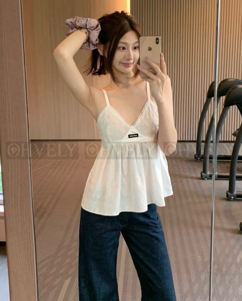【 ZP버전 】MIU 신형 자수 펀칭 자카드 나시 베스트 상품 썸네일