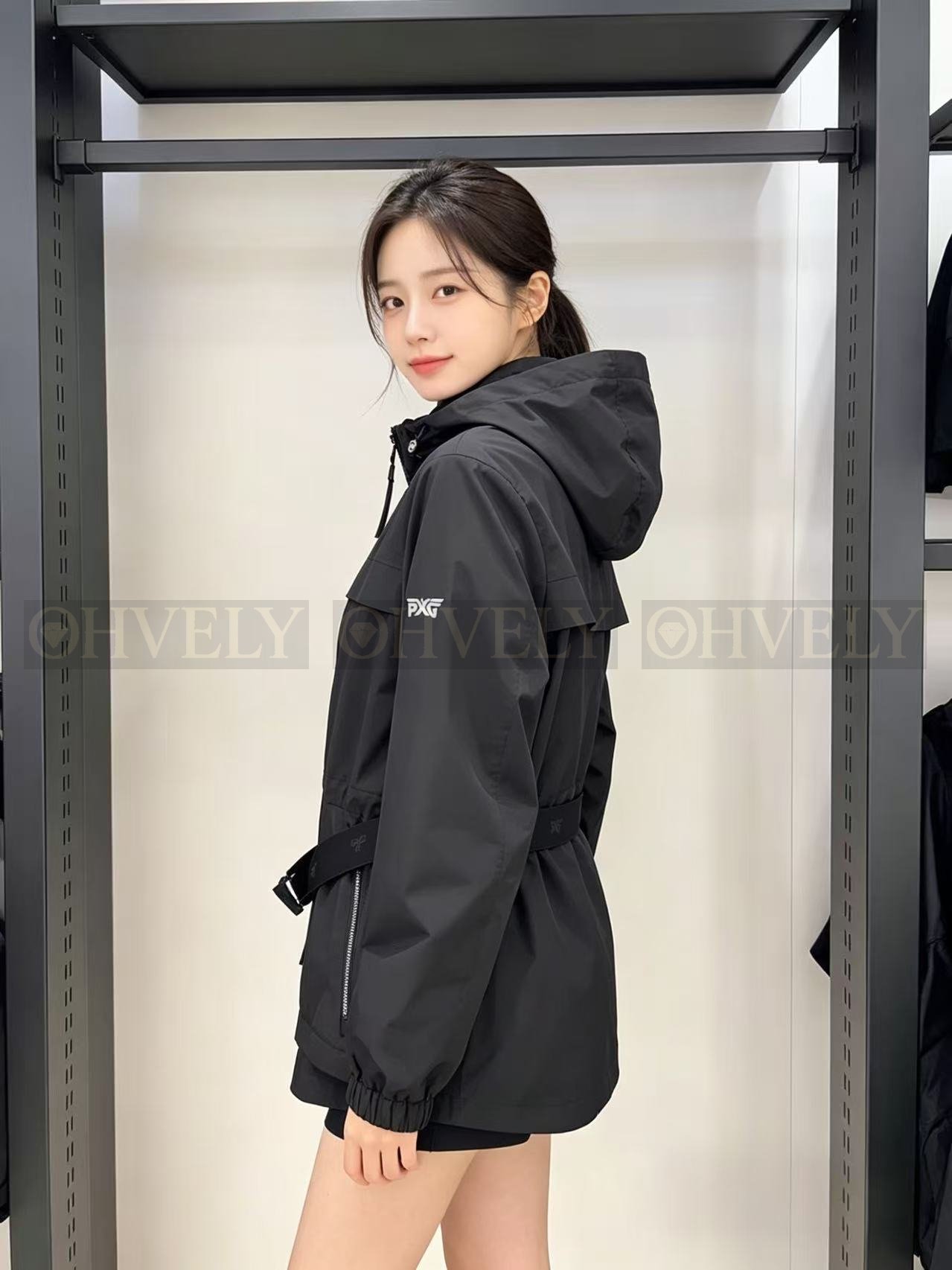 【 ZP버전 】PXG 후디드 벨티드 여성 바람막이 자켓 상품 썸네일