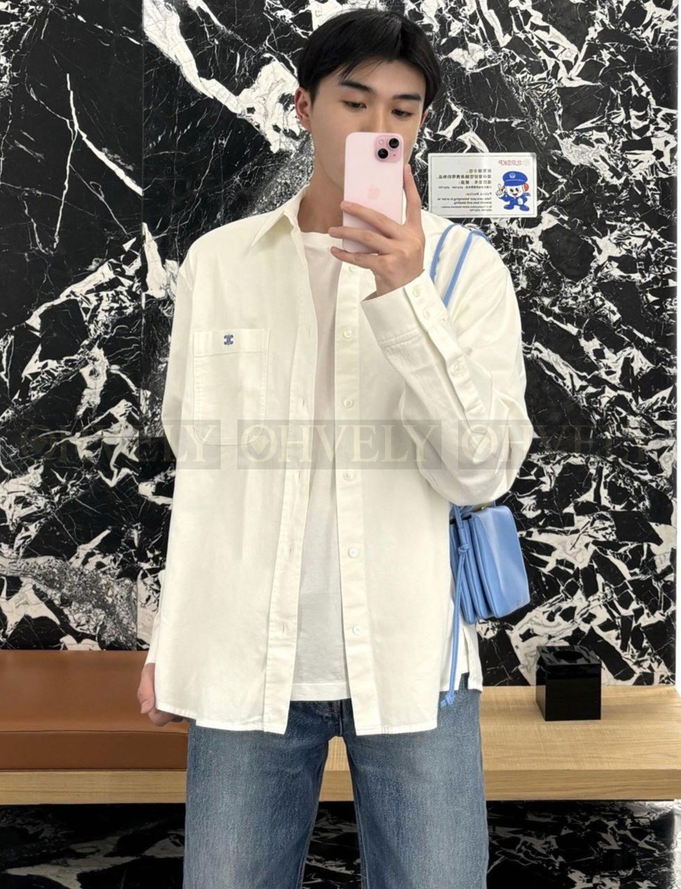 【 ZP버전 】CEL 로고 자수 셔츠