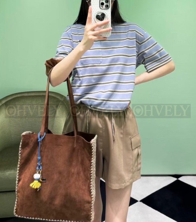 【 ZP버전 】PR 복고풍 블루 스트라이프 반팔 티셔츠