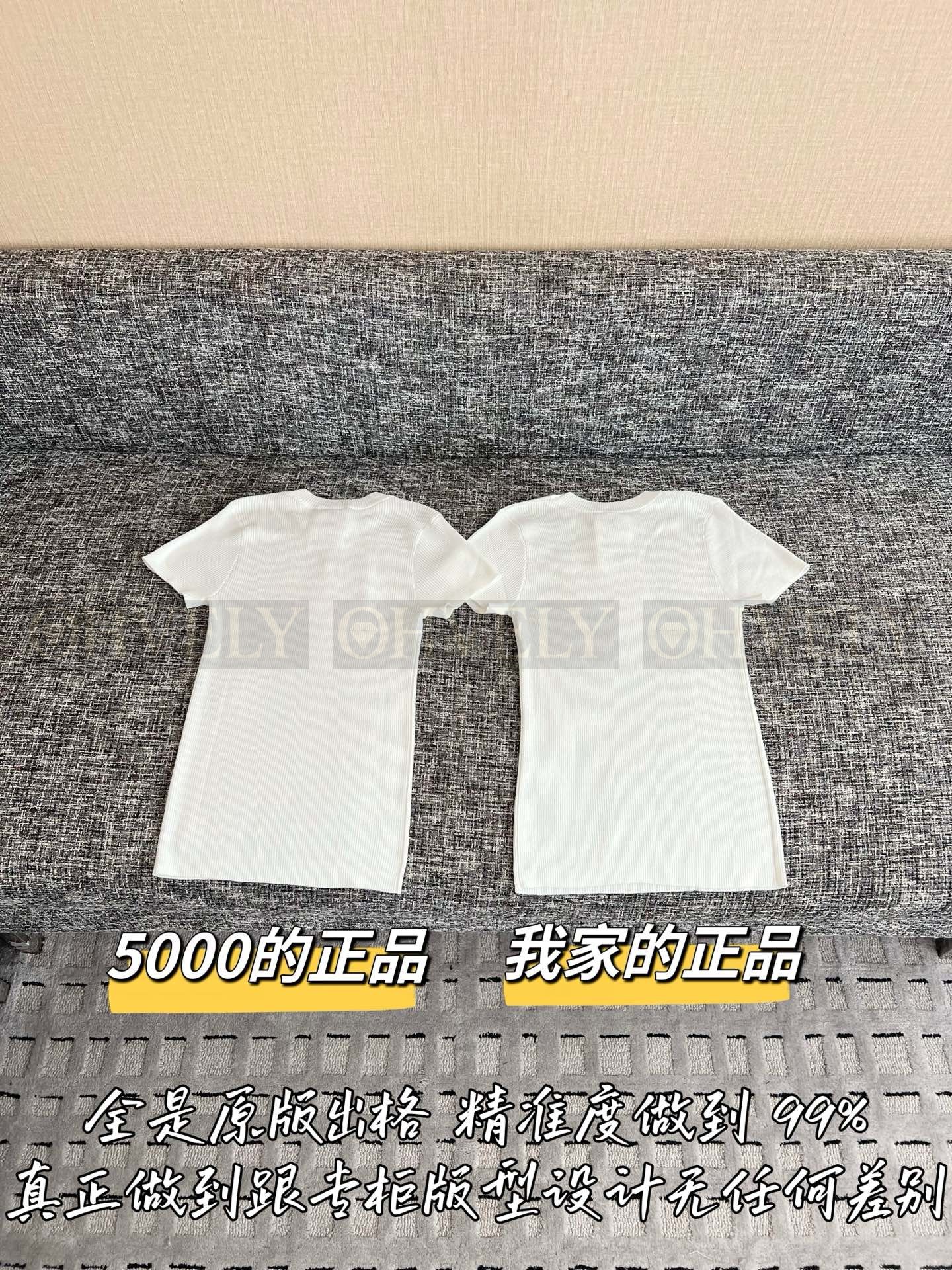 【 ZP버전 】MIU 클래식 화이트 니트 반팔 티셔츠 상품 썸네일