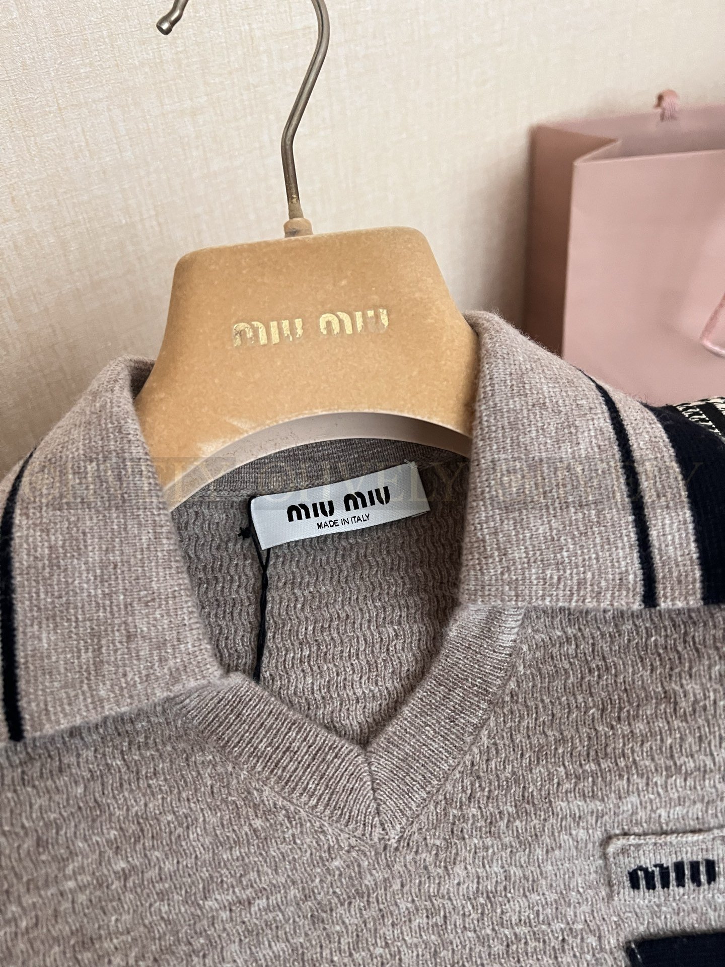 【 ZP버전 】MIU 프레피룩 카라 니트 조끼 베스트 상품 썸네일