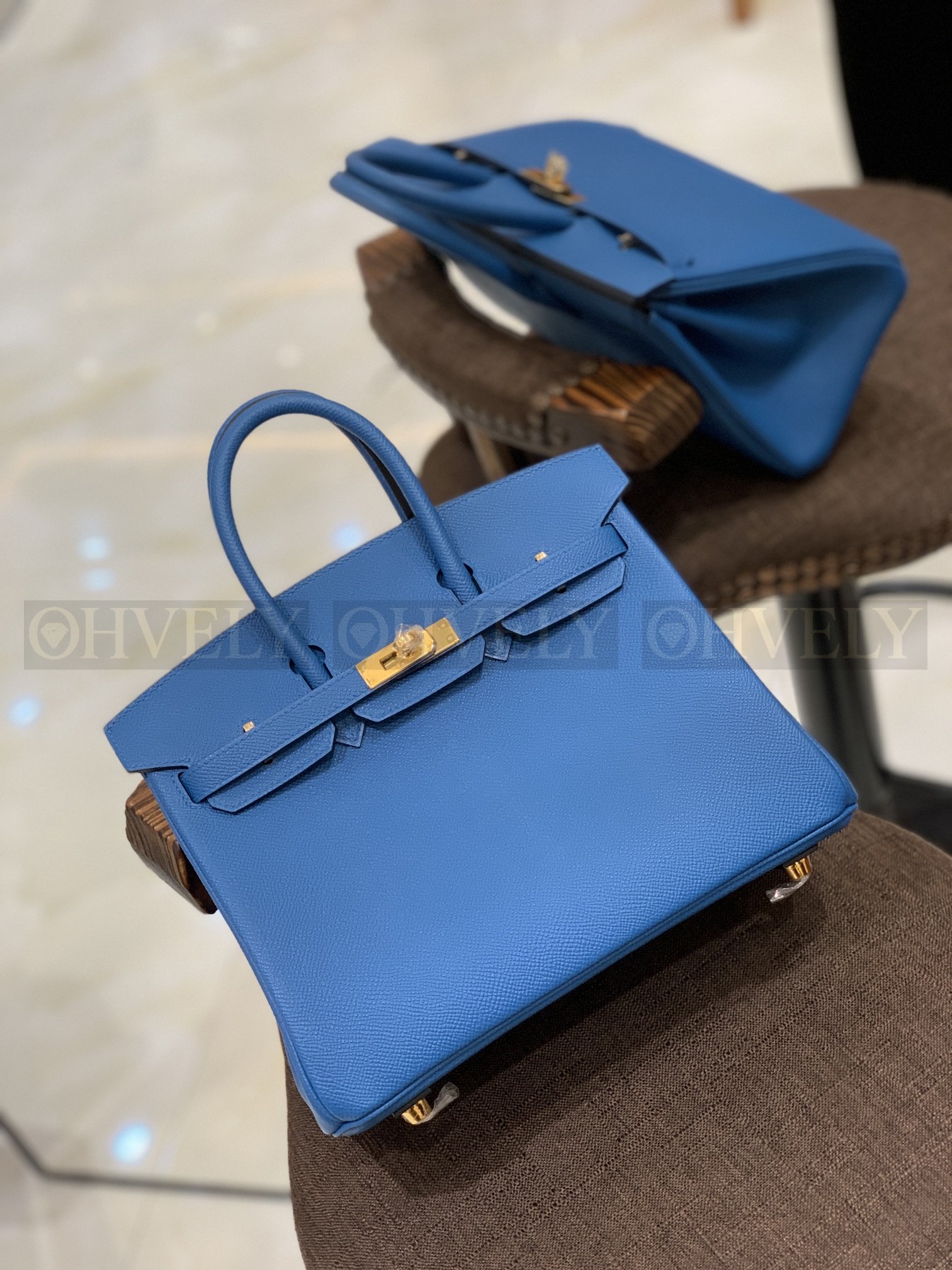 【 ZP버전 】HM Birkin 버킨 백 에게 블루 골드버클 25 상품 썸네일