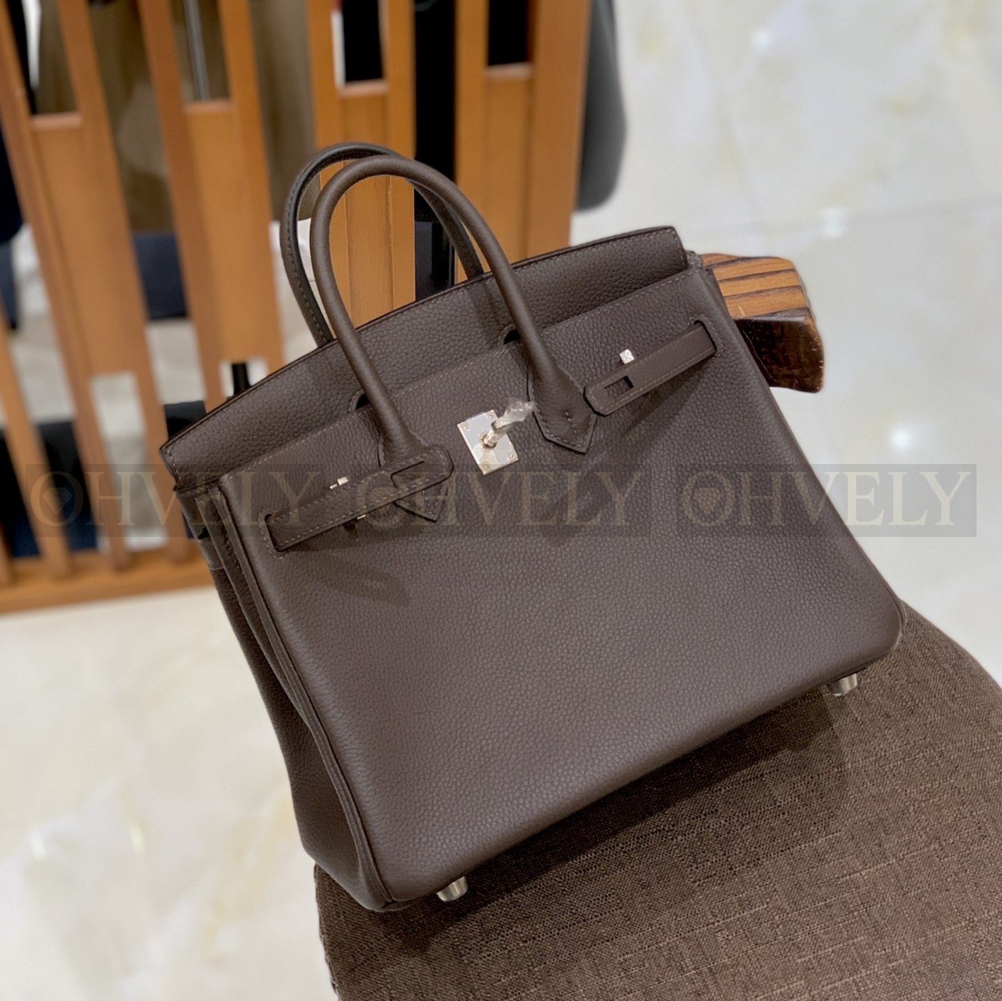 【 ZP버전 】HM Birkin 버킨백 토고 초콜릿 실버버클 25