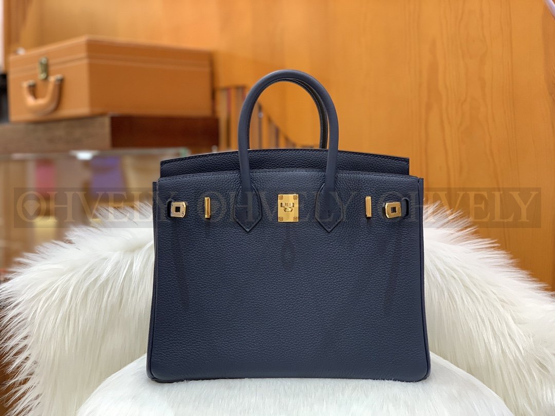 【 ZP버전 】HM Birkin 버킨백 토 사파이어 블루 골드버클 25