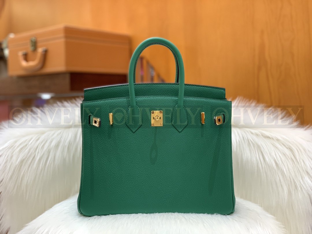 【 ZP버전 】HM Birkin 버킨백 토고 벨벳 그린 골드버클 25