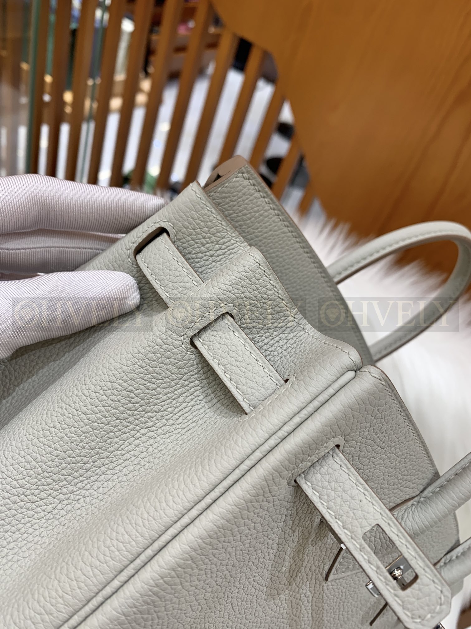 【 ZP버전 】HM Birkin 버킨백 토고 글래시어 화이트 실버버클 25 상품 썸네일