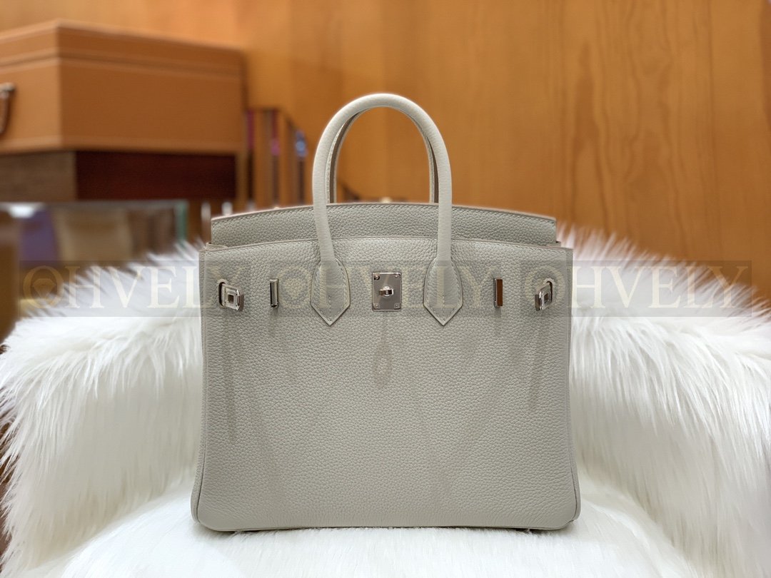 【 ZP버전 】HM Birkin 버킨백 토고 글래시어 화이트 실버버클 25