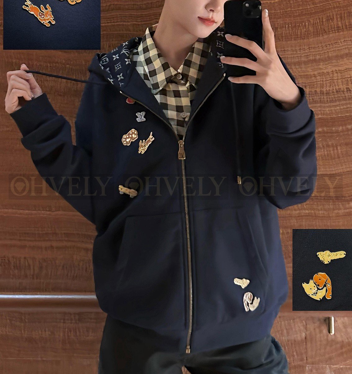 【 ZP버전 】LV 자카드 집업 후드 자켓