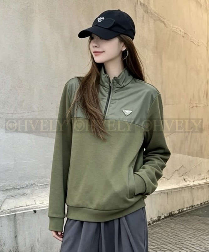 【 ZP버전 】PR 나일론 패치워크 반 집업 맨투맨 티셔츠