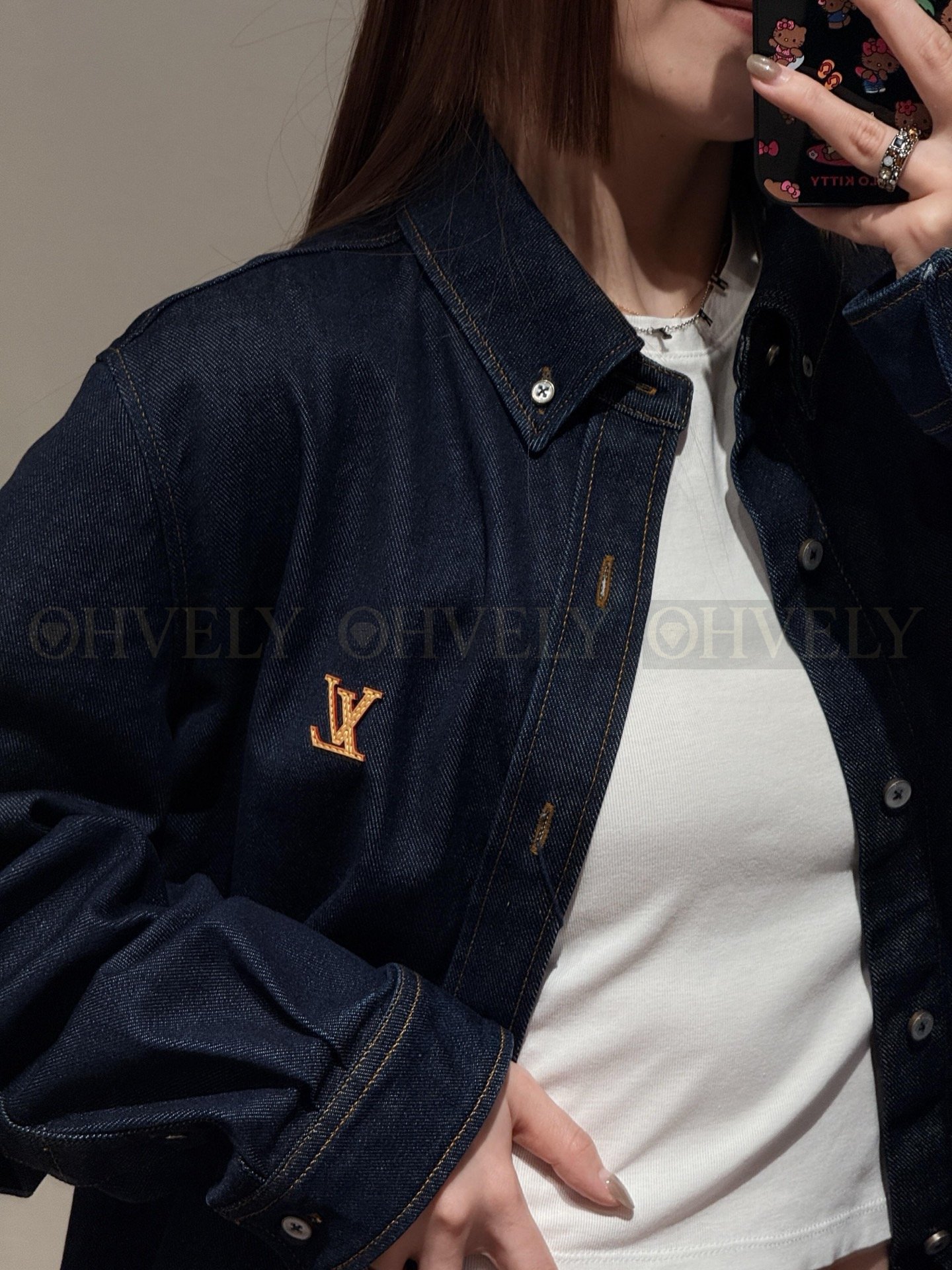 【 ZP버전 】LV 카라 긴팔 데님 셔츠 상품 썸네일