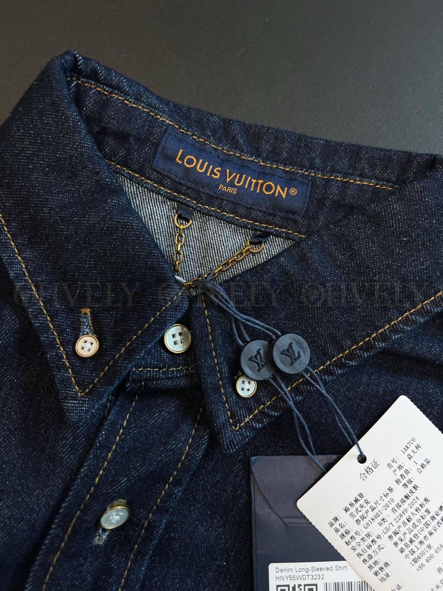 【 ZP버전 】LV 카라 긴팔 데님 셔츠 상품 썸네일