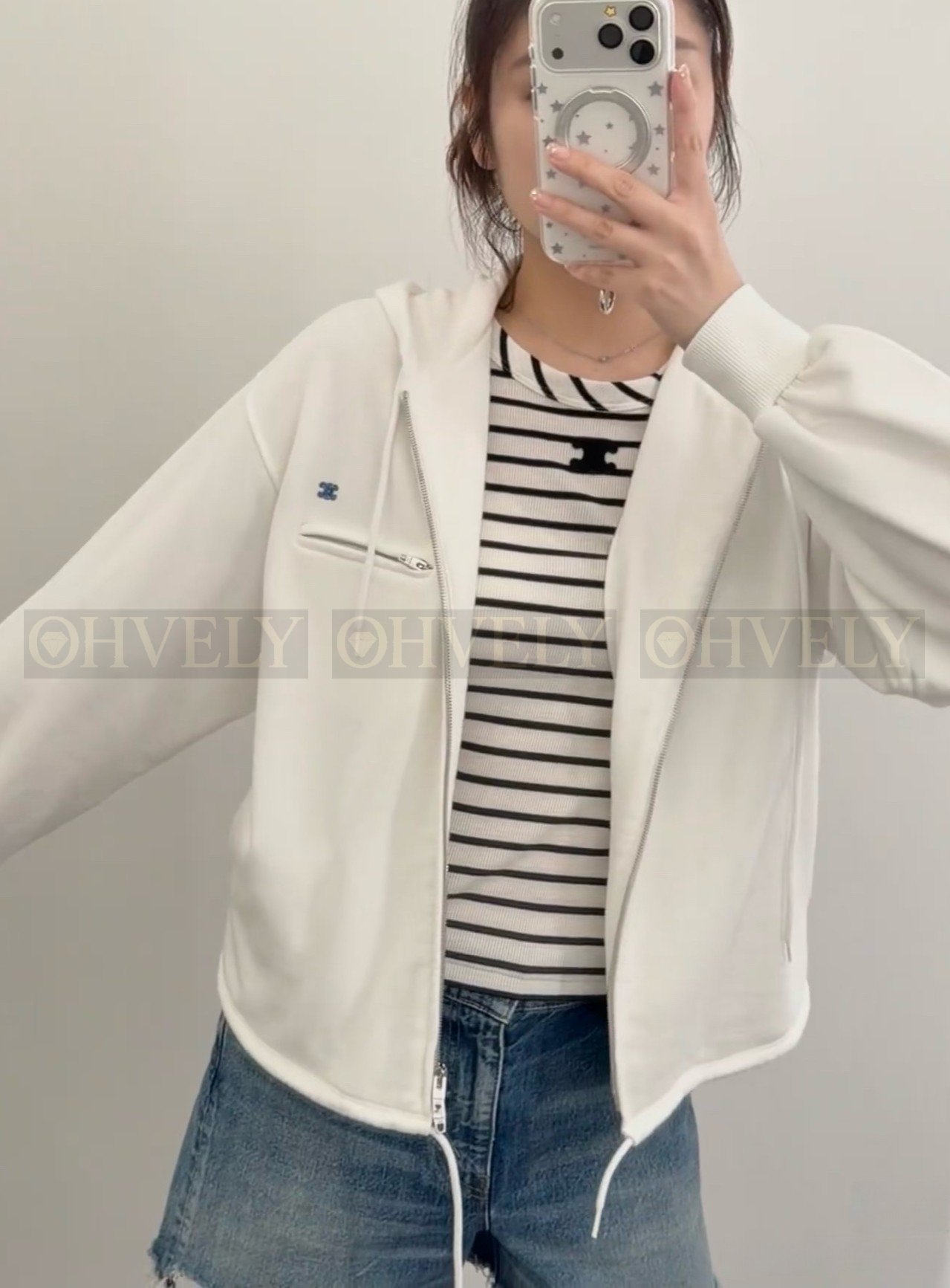 【 ZP버전 】 CEL 마이크로 자수 후드 집업 자켓 상품 썸네일