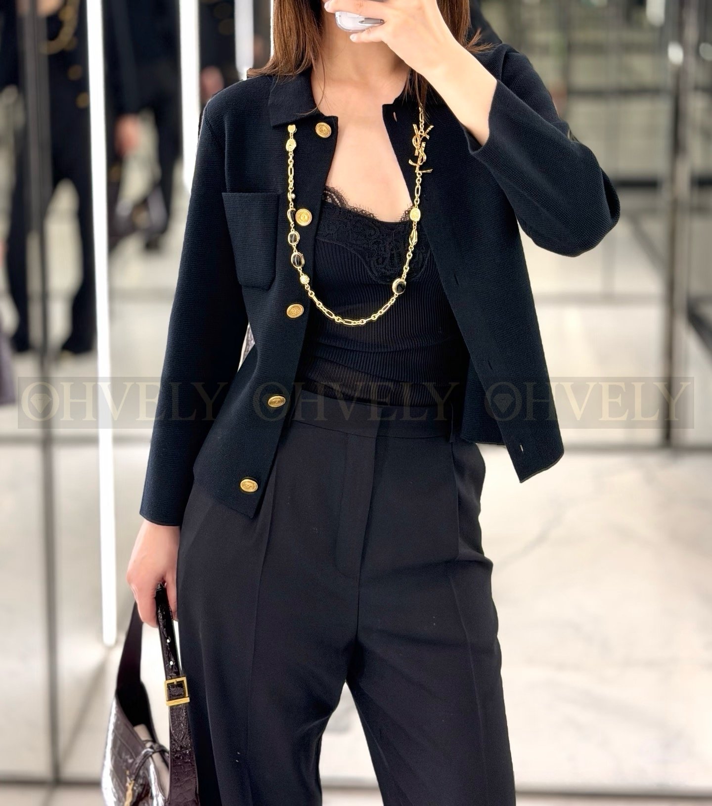 【 ZP버전 】 YSL 빈티지 싱글 버튼 니트 가디건