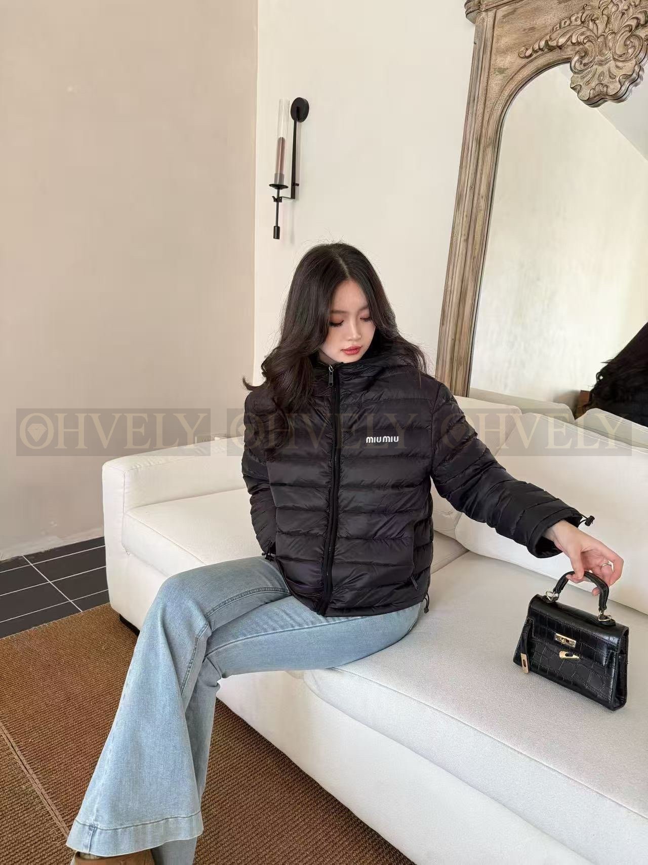 【 ZP버전 】MIU 경량 후드 패딩 점퍼 상품 썸네일