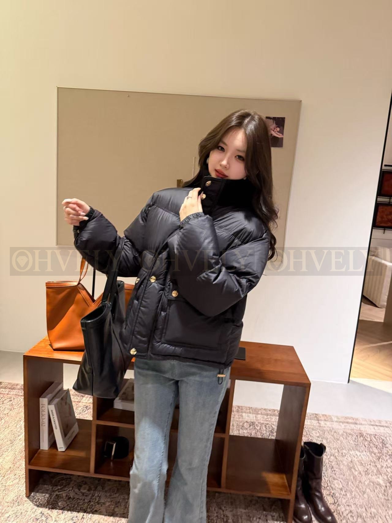 【 ZP버전 】CEL 블랙 하이넥 다운 점퍼 상품 썸네일