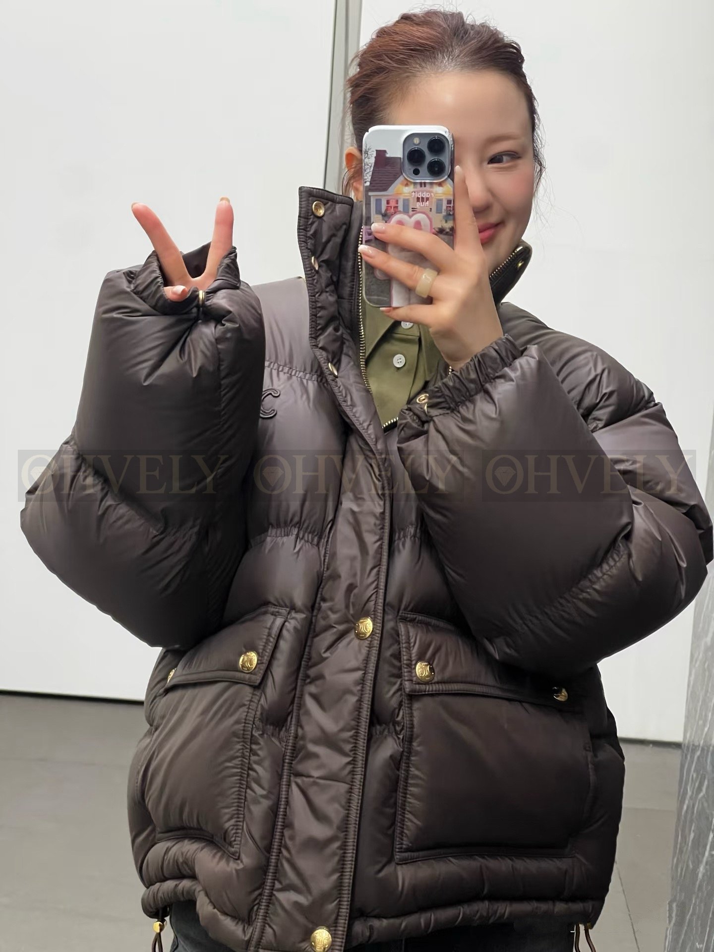 【 ZP버전 】CEL 브라운 하이넥 다운 점퍼