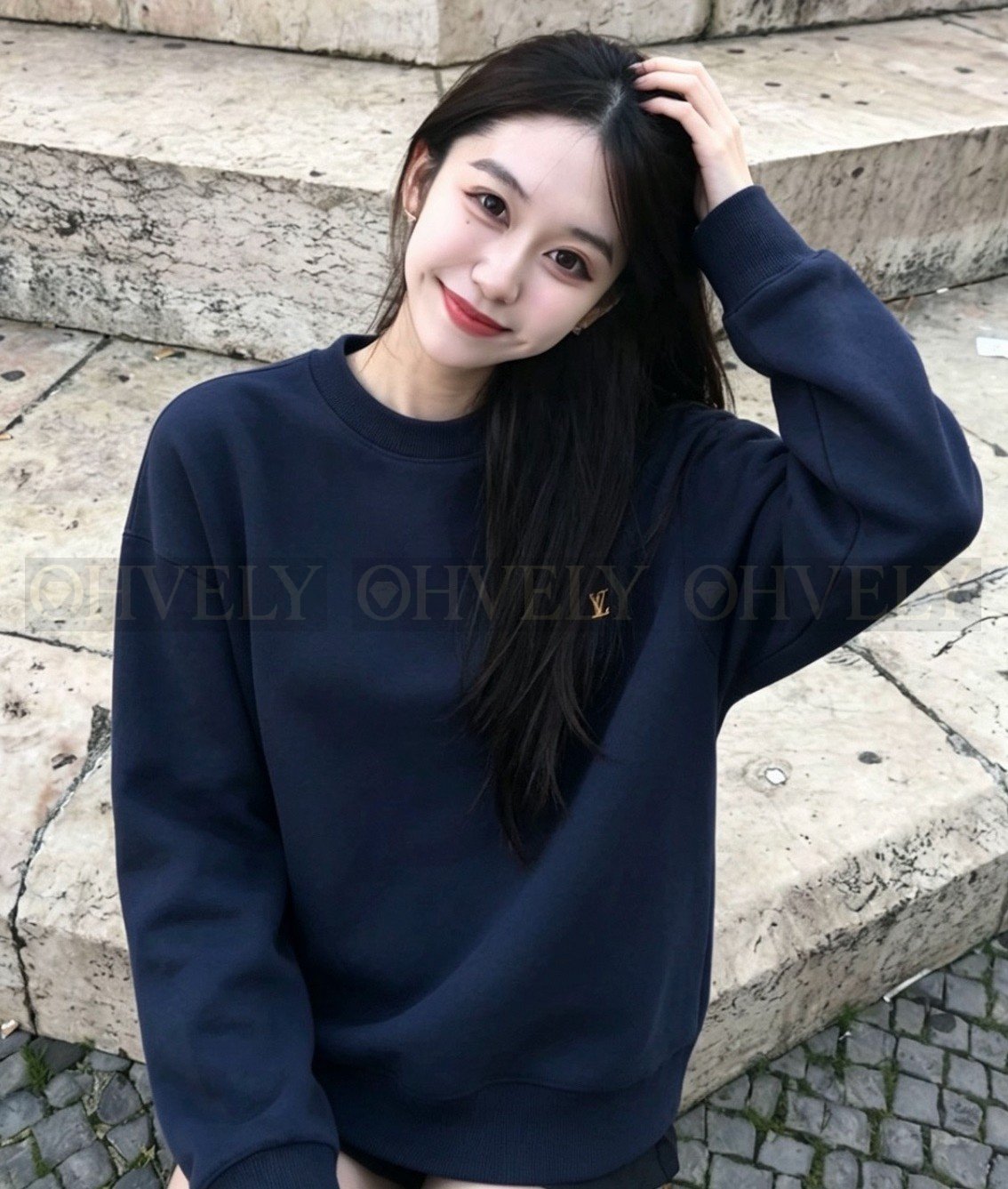 【 ZP버전 】LV 크루넥 로고 맨투맨