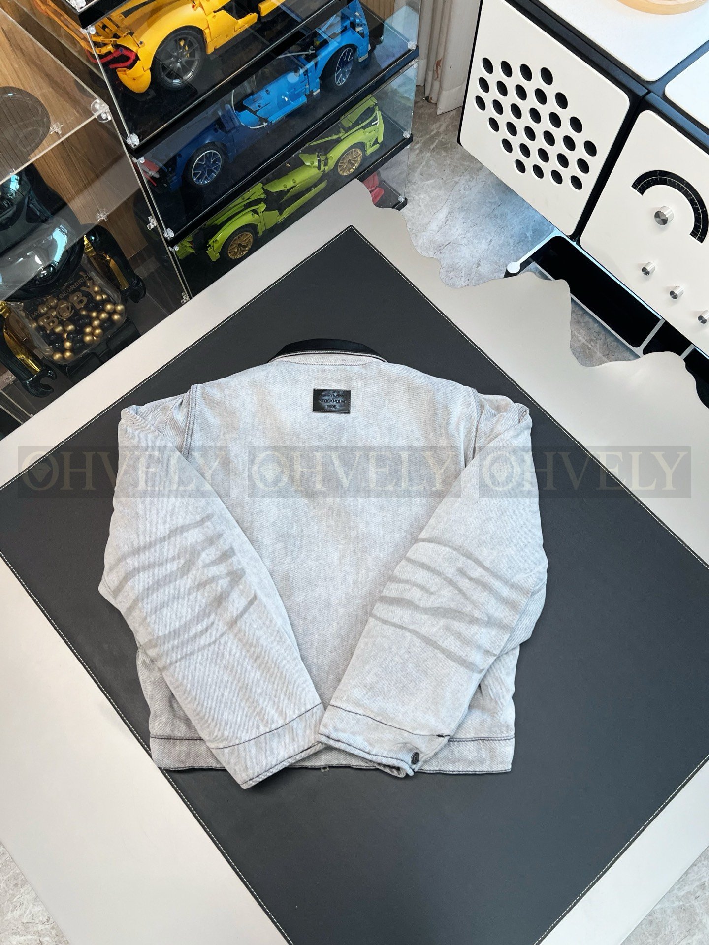 【 ZP버전 】AC 자수 데님 레더 카라 집업 자켓 상품 썸네일